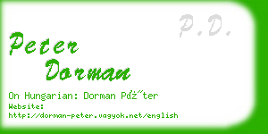 peter dorman business card